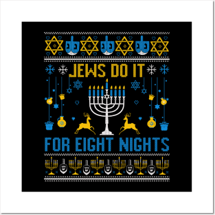 Hanukkah Gift Menorah Funny Ugly Christmas Sweater Posters and Art